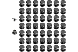 Begino 50pcs Chicago Screw 4x6mm Slotted Binding Screws for Rivet Book Binding,Black