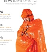 Lifesystems Windproof & Waterproof Survival Bag 1-2 Persons Orange view 2