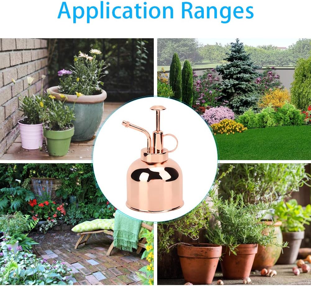 Ymiko Plant Mister Spray Bottle, Stainless Steel Plant Spray Bottle Mini Garden Watering for Outdoor Indoor Bonsai Succulents Rose Gold - Image 5