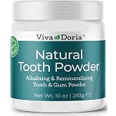 Viva Doria Remineralizing &amp; Whitening Tooth Powder, 10 oz | All Natural ingredients, for Teeth Remineralization, Teeth Whitening &amp; Breath Freshening | Refreshing Mint Flavor