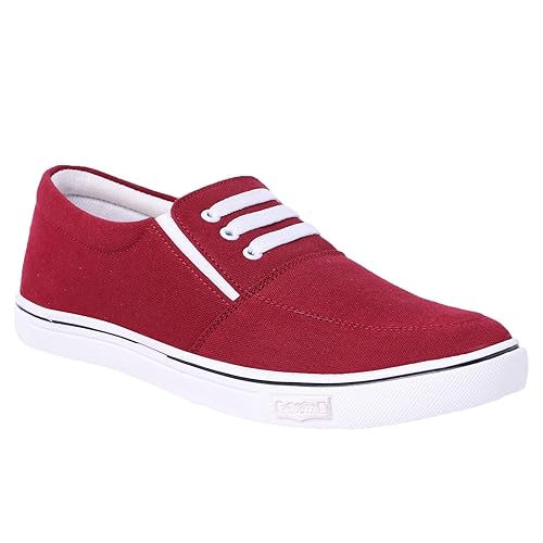 red colour casual shoes