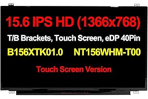 Lenboes New B156XTK01.0 NT156WHM-T00 Laptop 15.6 inch IPS LCD Screen HD 1366x768 eDp 40 Pins On-Cell Touch Screen Panel LED D