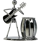 LepoHome Pen Holder for Desk, Guitar Style Pencil Holder for Men Gifts, Cute Metal Pen Cup for Office Decor Desktop Organizer Desk Accessories
