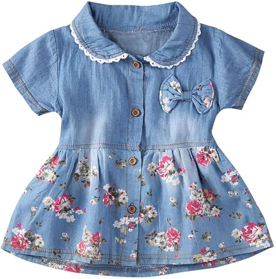 Amazon ドレス ワンピース デニム 蝶結び プリンセスドレス コスチューム Gailles 春夏 子供服 可愛い キッズ 部屋着 パジャマ ルームウエア 普段着 柔らかい カジュアル デーリー 七五三 入学式 卒業式 通園 通学 韓国子供服 ガールズ スウェット ワンピース