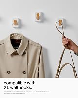 LARHN White Coat Hooks Wall Mounted Rack 5 XL Hooks 42cm All Fixings view 8