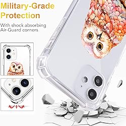LuGeKe Cute Owl Print Case for iPhone 12