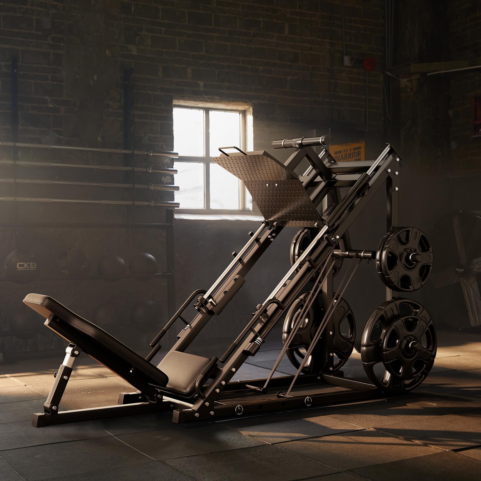 Photo 1 of *PARTIAL SET*
45 Degree Leg Press Machine for Home Gym, 2000LBS Capacity Compact Squat Press with Linear Bearing & Weight Storage, Professional Strength Training Equipment for Glutes and Thighs  *See Clerk Notes*