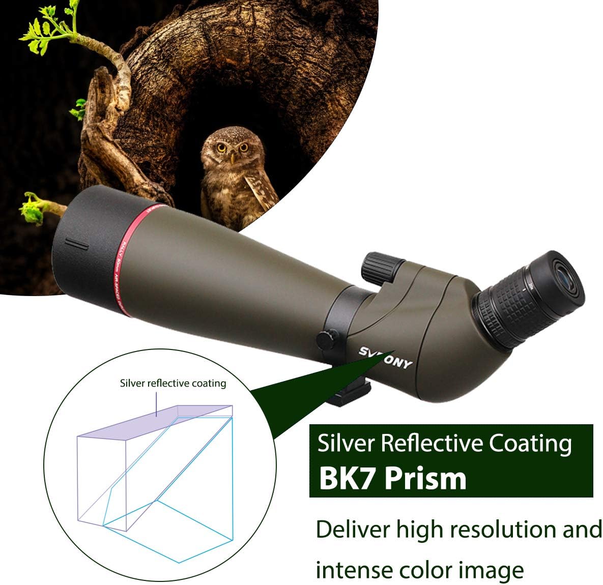 Svbony SV13 20-60x80 Spotting Scope with Smartphone Adapter - Image 4