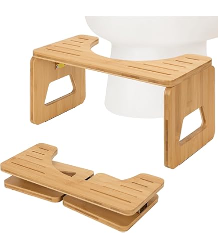 Taburete De Bambú Para Inodoro Plegable - Eleva Los Pies Para Una Postura Natural, Antideslizante, Portátil Y Fácil De Limpiar