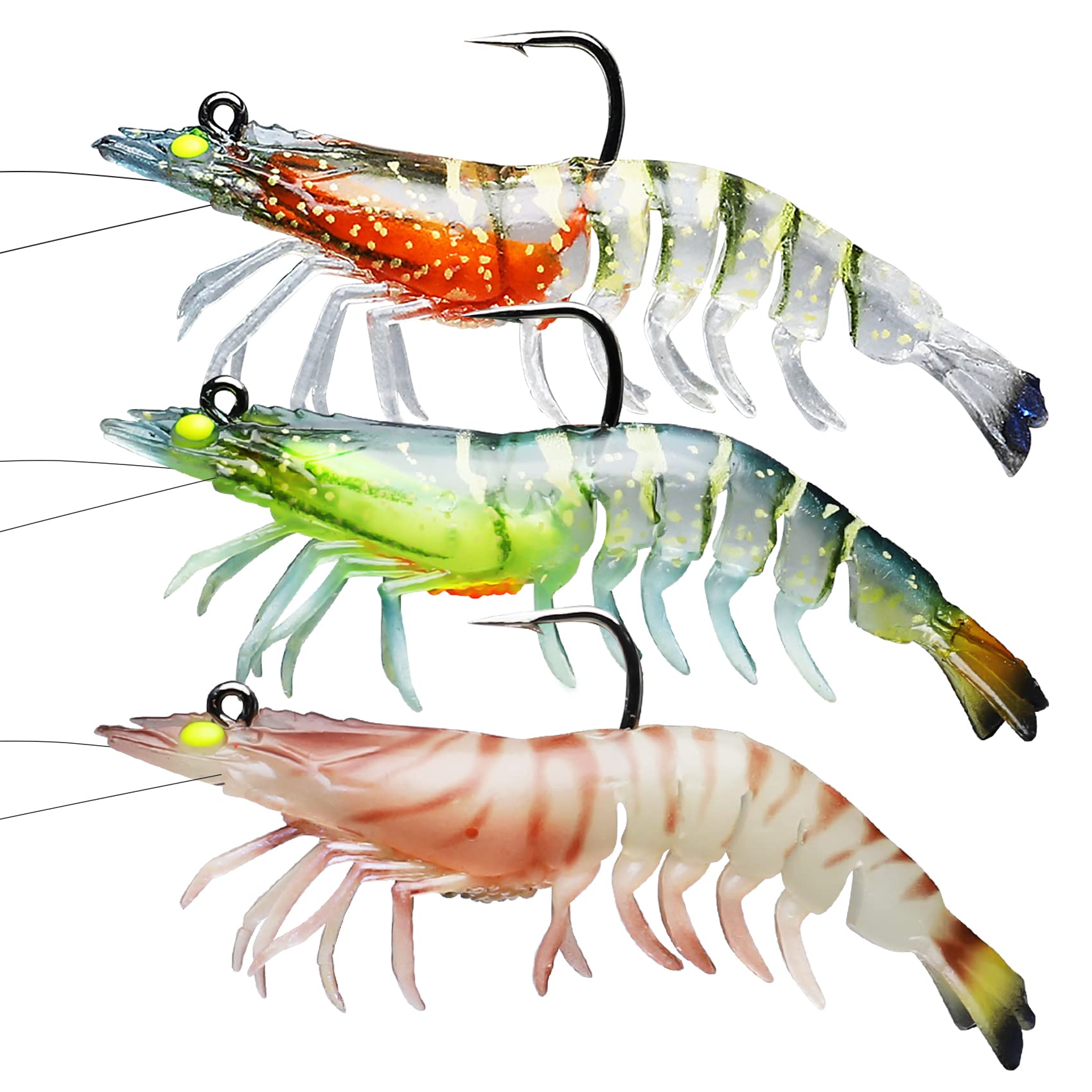 TRUSCEND Easy Catch Pre-Rigged Soft Fishing Lures, Super Durable TPE Swimbaits for More Bite, Well-Made Premium Fishing Gifts for Bass Pike Trout Perch, Saltwater Freshwater Baits Keep Separately — image 1