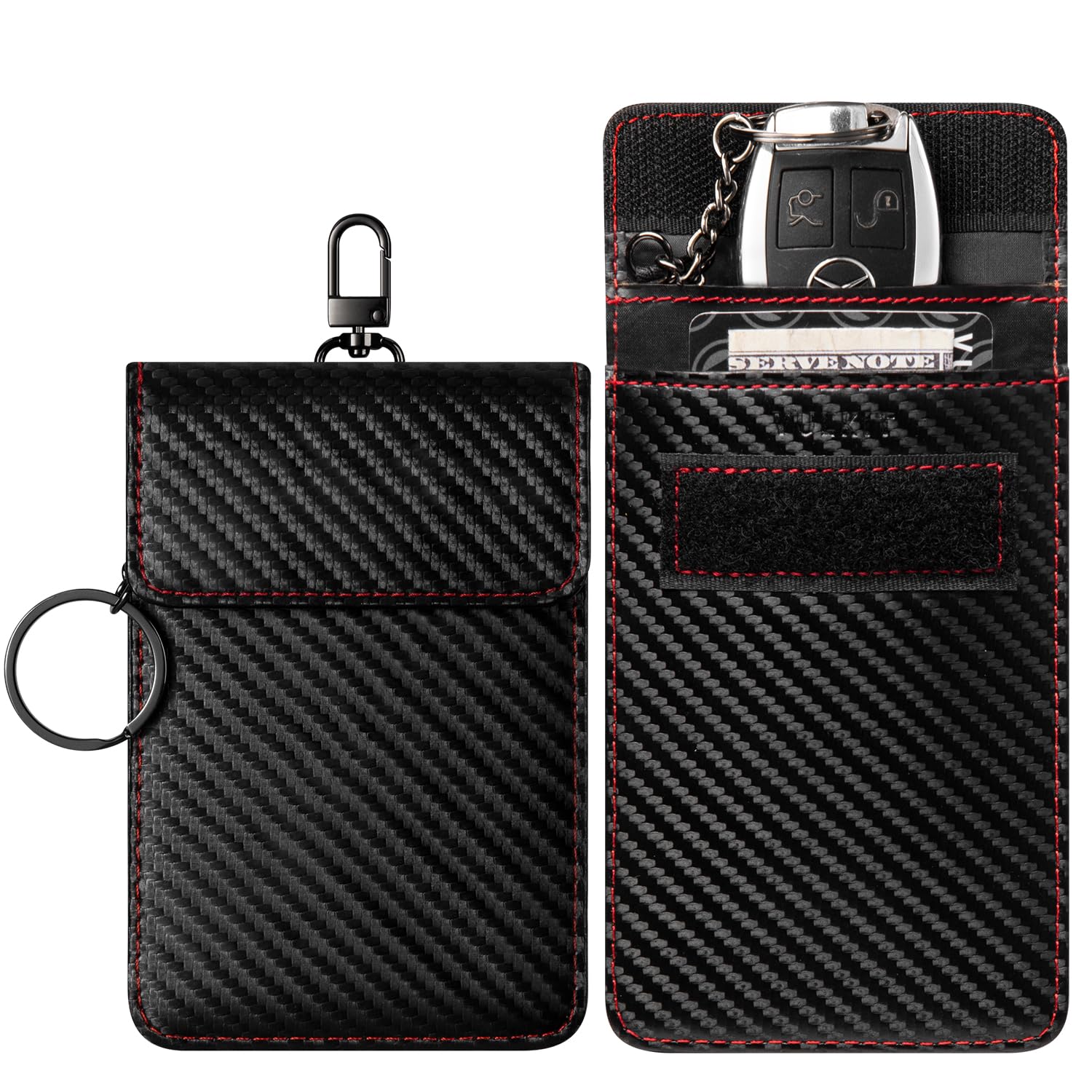 VULKIT Faraday Pouch for Key Fob, Car Key Signal Blocking Bag with Hook and Keyring RFID Anti-Theft Protector