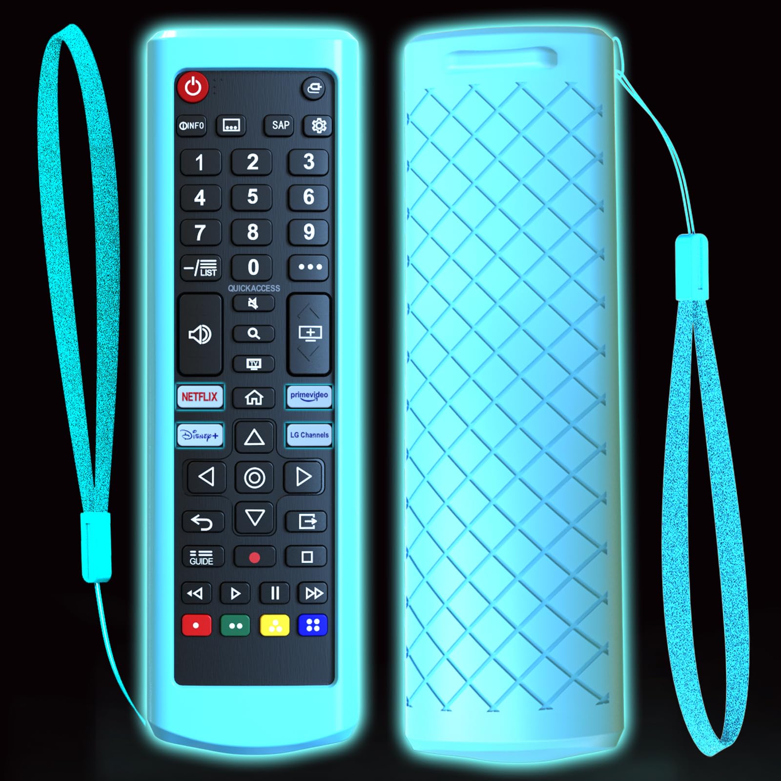 Case for LG TV Remote, Glow in The Dark Remote Cover for LG Remote Control for Smart TV, Battery Cover Replacement Sleeve Skin Blue