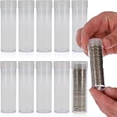 BCW Nickel Coin Tubes for US Nickels, Secure Screw-On Caps, Clear, 10 Pack | Each tube holds 40 unwrapped 21.2 mm US nickels with a secure screw-on cap for organized storage, inventory, and display.