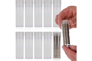 BCW Coin Tubes for US Nickels – 10ct | Durable Plastic Storage with Airtight Lids | Holders for Collectors