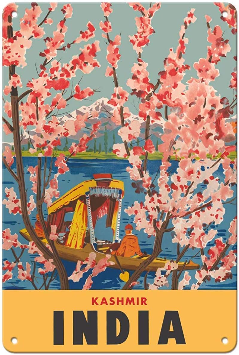 8''x12''Kashmir Indiadal Lake Tin Sign Vintage Funny Creature Iron Painting Metal Plate Personality Novelty