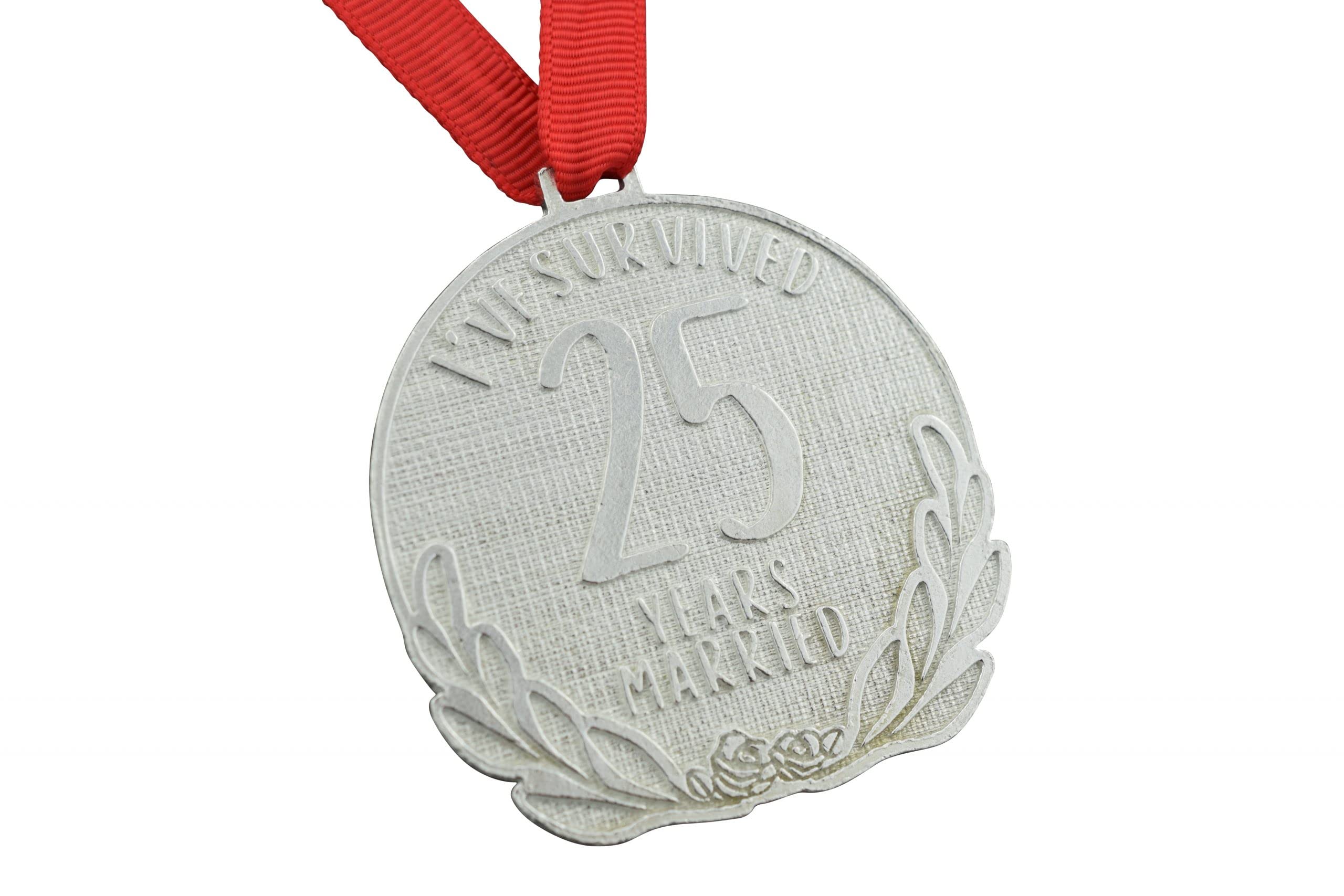 Pirantin 25th Anniversary Medal – I’ve Survived 25 Year Married Medal