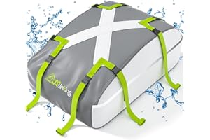 ASINKING Car Rooftop Cargo Carrier Bag -100% Waterproof 20 Cu Ft Anti-Rip/Scratch Car Roof Bag for All Vehicles with/Without Roof Rack, Includes Protective Mat, Luggage Lock, 4 Door Hooks