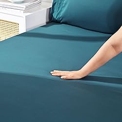 YIYEA Fitted Sheet with Pillowcase, Premium Double