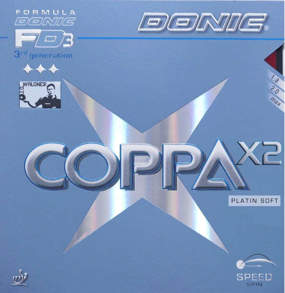 Donic Rubber Coppa X2 Platin Soft, 2 mm, red and black