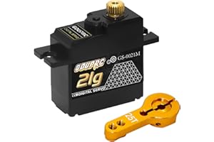 GOUP RC GOUPRC 21G Micro Mini Digital Servo of Metal Gears with 25T Servo Horn for 1/14 1/16 RC Crawler Car Upgrade Servo Parts Model Boat Airplane Robot (1PC)