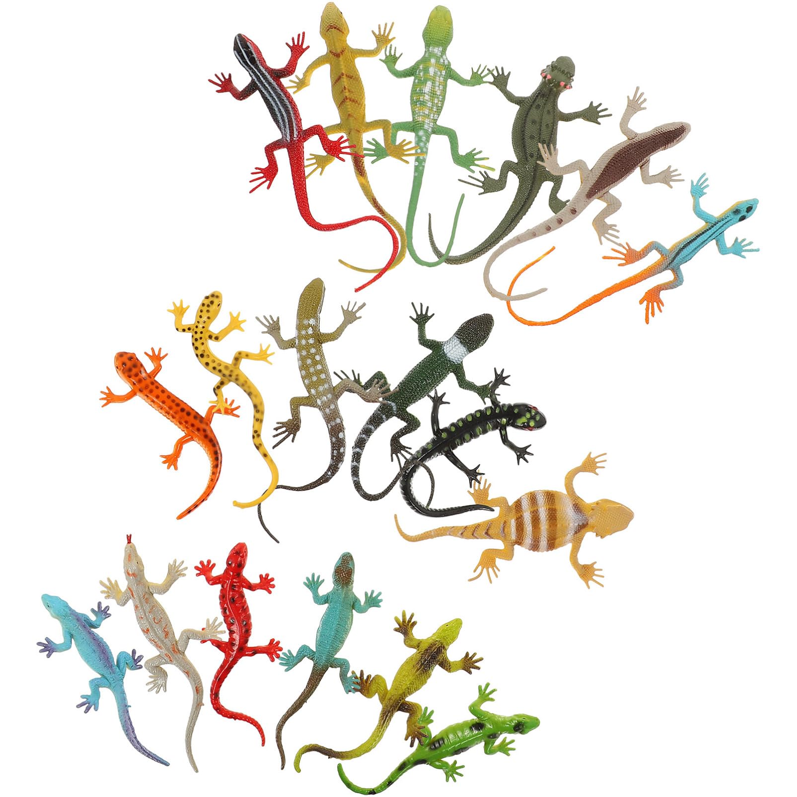 STOBOK Plastic Lizard Toys Realistic Lizards Mini Animal Figures Educational Play Figures Garden Reptile Party Decorations Pranks Toys 18 Pieces