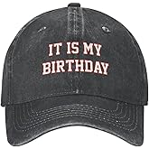 AKEOPIST Happy Birthday Baseball Cap, Washed Denim Hat Adjustable Sports Hats for Birthday Party Men Women