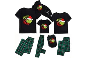 TBD DECOR Christmas Pajamas for Family Matching Sets Holiday PJS Sets with T-Shirt and Pants Xmas Jammies for Couples