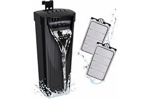 GOZILLA Turtle Tank Filter 74GPH, Low Water Level Turtle Tank 3.5W Fish Tank Aquarium Filters for Small Tanks up to 15 Gallons Include 2 Replacement Cartridge.(Black)