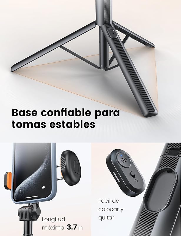 Tripé Selfie Stick de 180cm, monopé móvel NT79 com comando remoto para telemóvel e câmara, compatível com iPhone/Samsung/Gopro/Câmara (preto) — foto 3 de 8