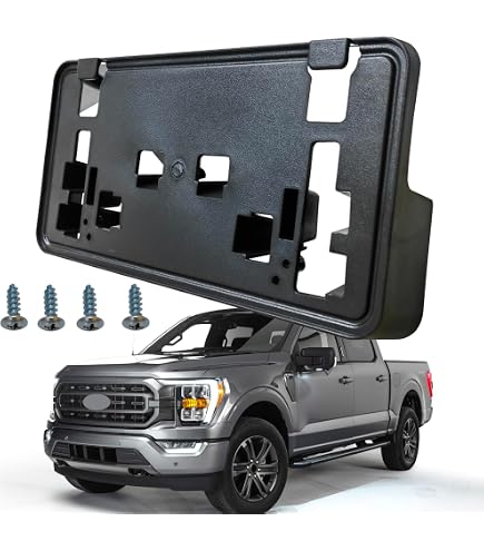 Front License Plate Bracket For Ford F150 2021-2023 - Black ABS Mount, Direct Fit 4 thumbnail image