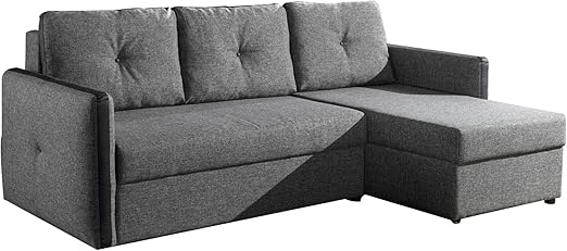 Couch Couch Couch Ecksofa Ausziehbar Grau Amazon De Kuche Haushalt