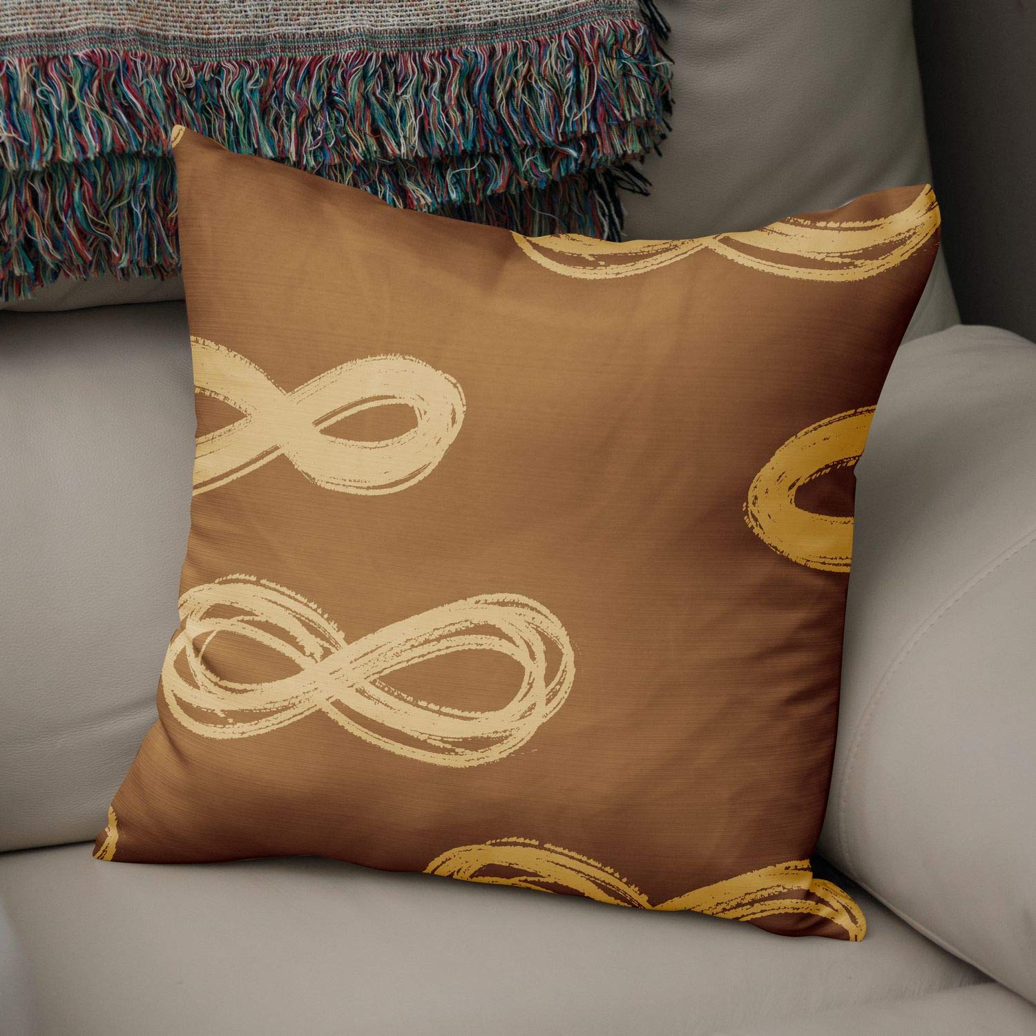 Bonamaison Decorative Cushion Cover Brown Tones, Throw Pillow Covers, Home Decorative Pillowcases for Livingroom, Sofa, Bedroom, Size:50x50 Cm - Designed and Manufactured in Turkey