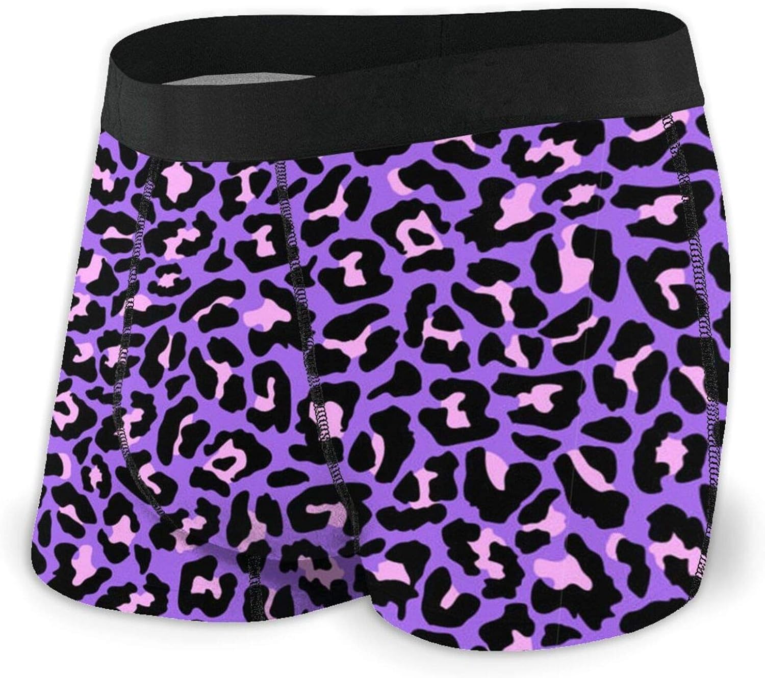 Purple Leopard Print Underwear Men'S Boxer Briefs Men'S No Ride Up