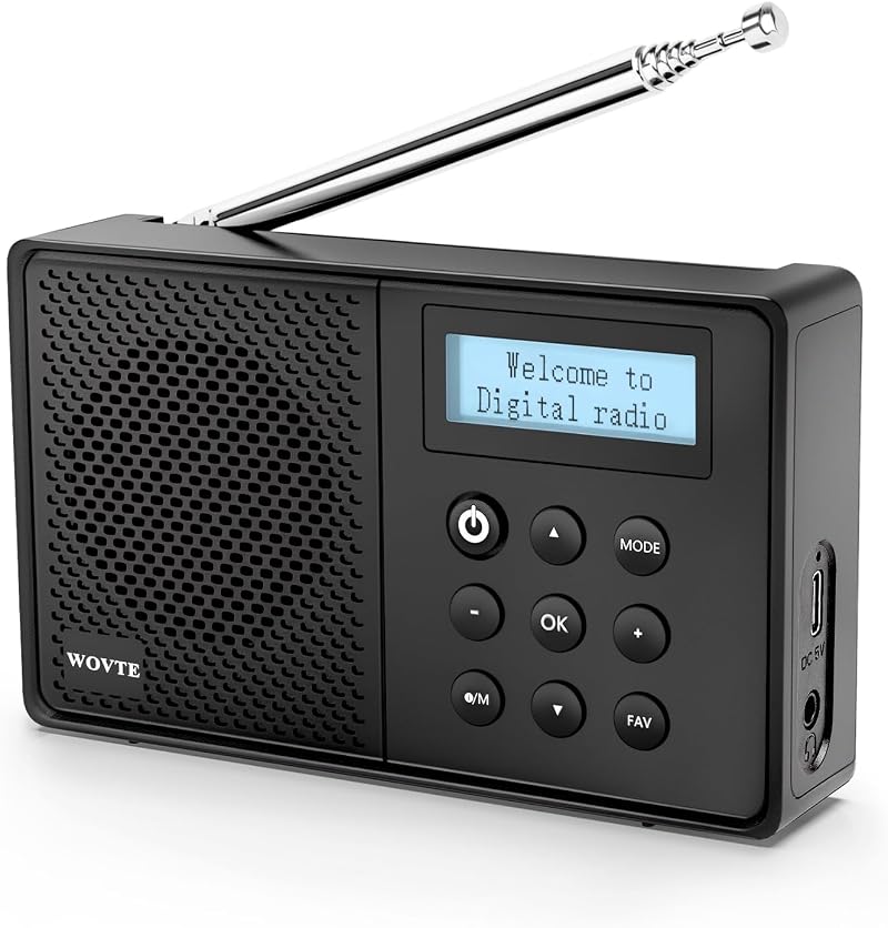 WOVTE DAB+ Digital Radio Portable Bluetooth 40 Presets LED Display