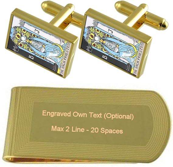 Amazon Co Jp タロット占い巫女カードゴールドトーン カフスボタン お金クリップを刻まれたギフトセット 服 ファッション小物