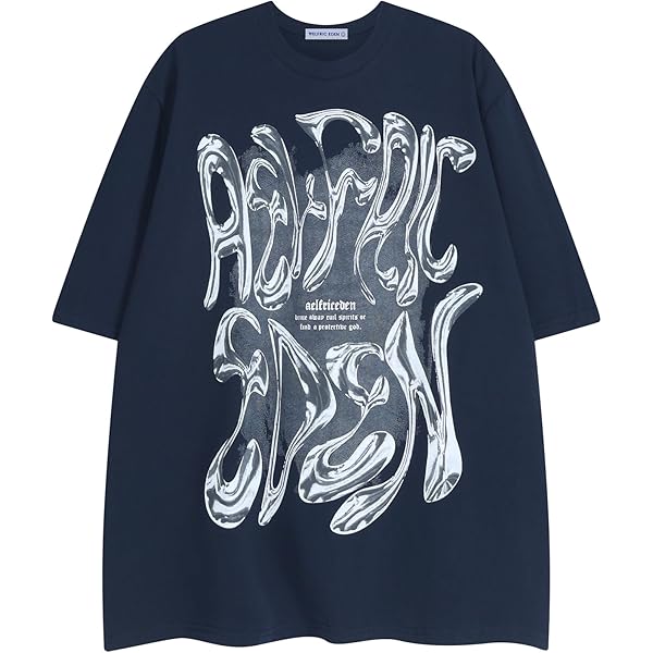 GGPJ Oversized Graphic Tee Star Patch Unisex Vintage Letter Casual