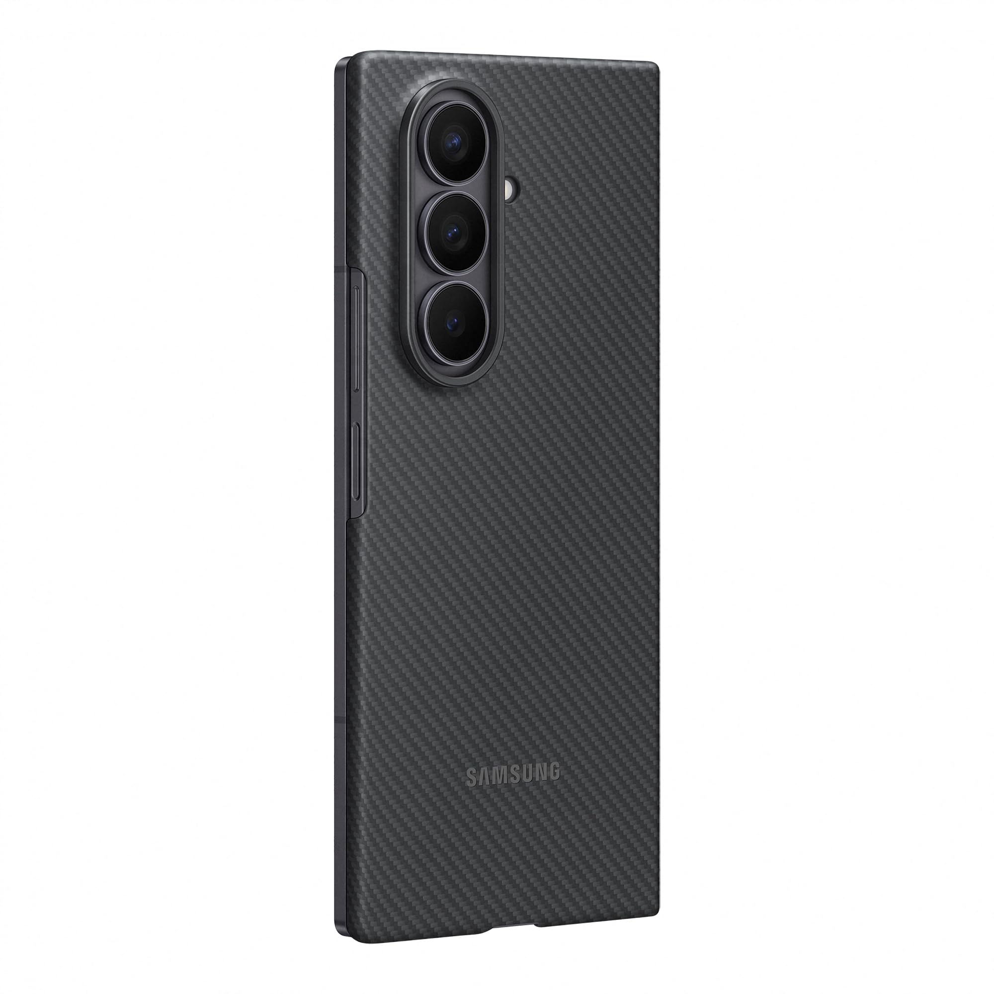 Samsung Carbon Shield Case Custodia protettiva in fibra aramidica per Galaxy Z Fold7, 2 pellicole schermo anteriore incluse, Black