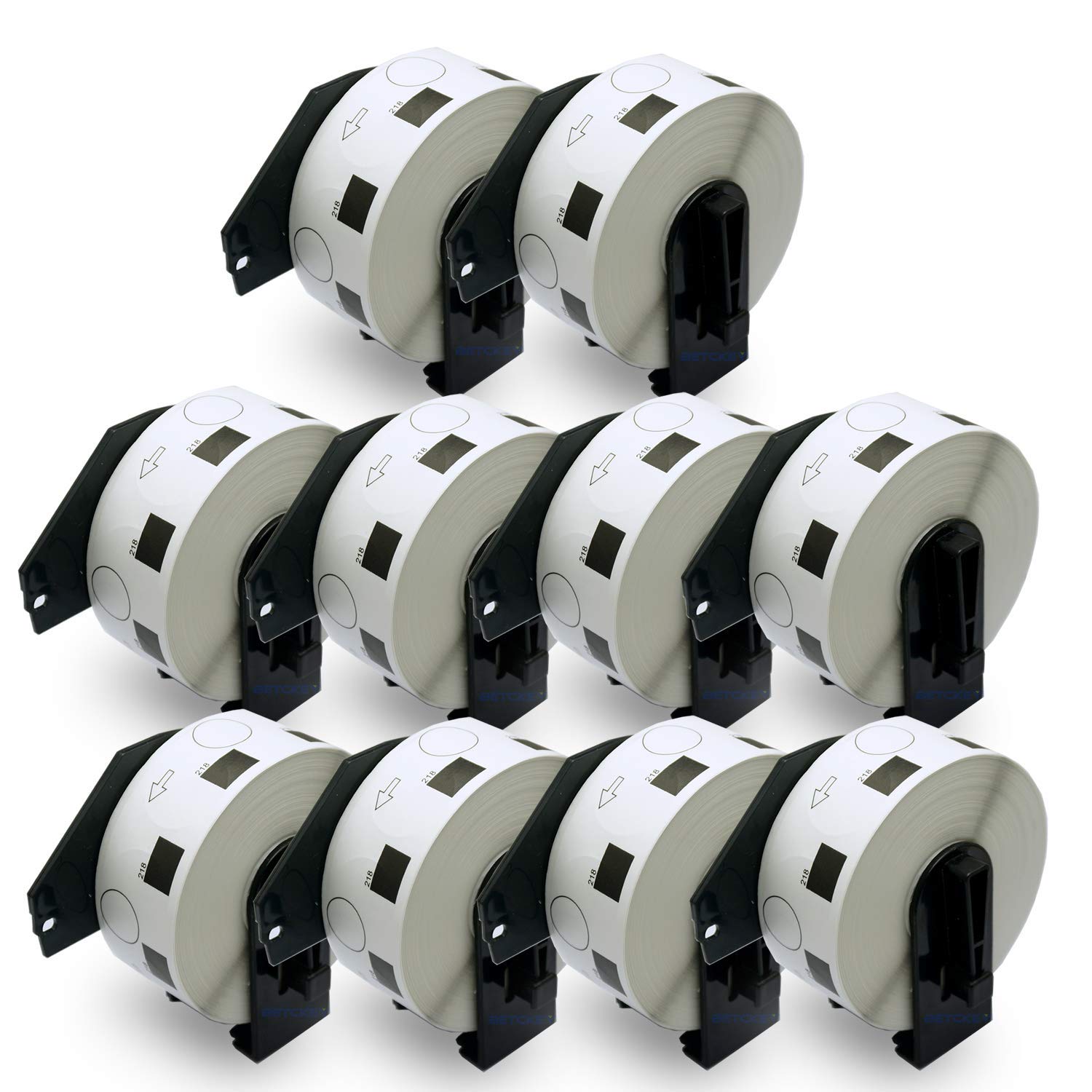 BETCKEY - 10 Rolls DK-11218 Labels, Φ24mm Round, 10000 1 Inch Large Round Labels Compatible with Brother QL Label Printers — image 1