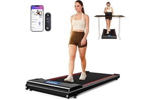 Hartwares NeoSilent Walking Pad Treadmill Under Desk for Home with BLDC Core and Extra-Large Belt, App and Remote Control, Portable and Compact for Small Space
