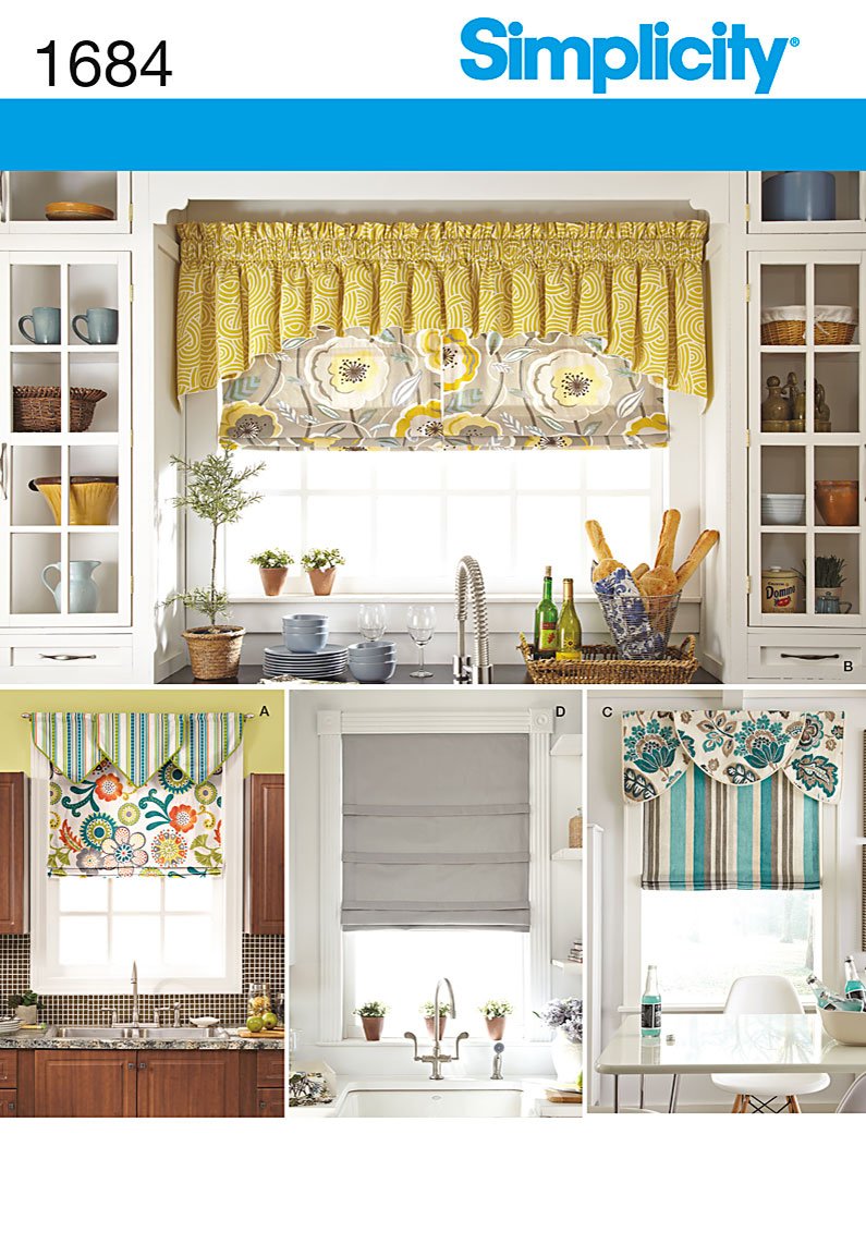 Simplicity sewing pattern 1684: Roman Shades and Valances, Paper, White, OS (ONE SIZE)
