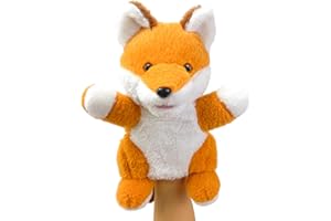 Okegztoa Hand Puppets Fox Puppets,9" Realistic Stuffed Animal Puppets for Toddlers Cute Fox Stuffed Puppets for Kids with Movable Mouth,Fox Animal Hand Puppets for Adults Hand Puppets for Toddlers