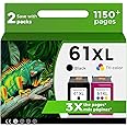Relcolor Compatible 61XL Ink Cartridge Replacement for HP 61 Envy 5530 3510 4500 4635 2620 4630 5535 2540 4502 3050 1510 4632 4501 2542 2514 3050a 4610 1000 1010 1510, Black, Tri-Color, 2-Pack