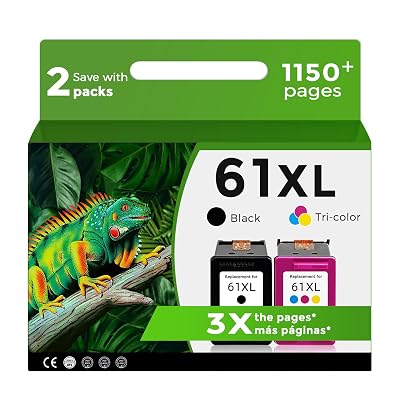 61XL Ink Cartridge for HP Ink 61 XL Black Color Replacement for HP61 HP61XL for 5530 4500 2620 4630 2540 4502 3050 1510 4632 4501 2542 2514 3510 4635 3050a 5535 4610 1000 1010 1512 3512 2541 Printer