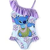 Disney Stitch Frozen Marvel Minnie Mouse Girls Swimsuits Ruffle One Piece Bathing Suits UPF 50 Swimwear Quick Dry Size 2-13Y