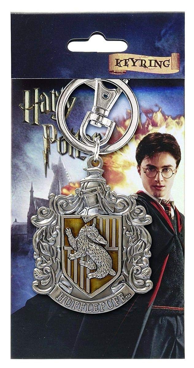 Harry Potter Hufflepuff School Crest Pewter Keychain