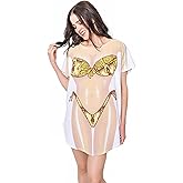 The Original Women's Bikini Shirt - Funny Bikini Print Bathing Suit Cover-up Beach Tshirt Dress for Women Men