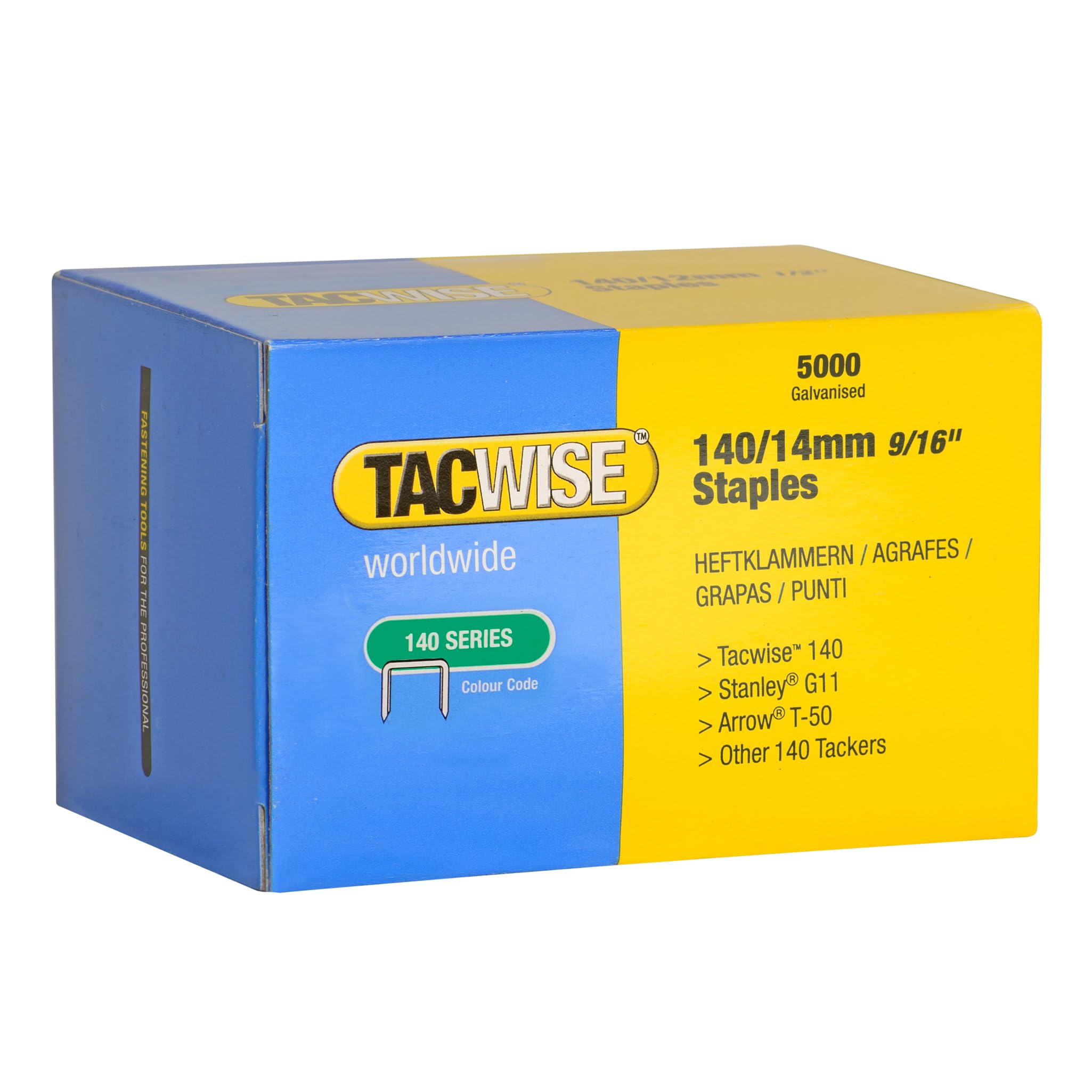 Tacwise 0344 Type 140/14mm Heavy Duty Galvanised Staples, Pack of 5000 — image 1