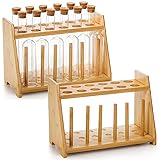 Bekith 2 Pack Bamboo Test Tube Rack, 12 Holes Lab