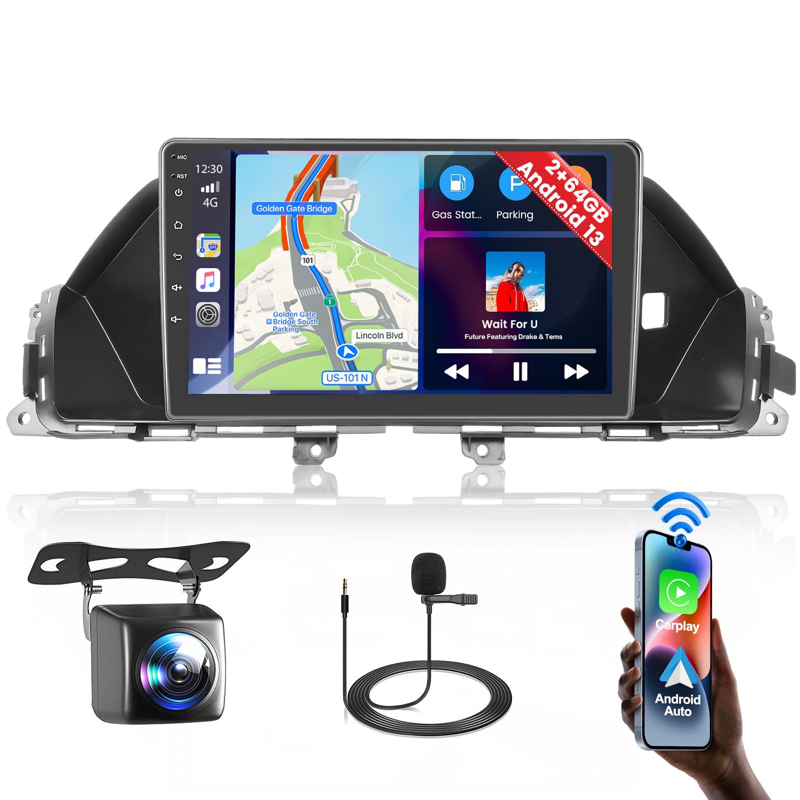 Photo 1 of Fuluku 2+64GB?for Honda Odyssey 2010-2017? Android 13 Car Stereo with Wireless Carplay Android Auto, 9" Touch Screen Radio Dash Kit GPS Navigation WiFi Bluetooth SWC Mic Backup Camera