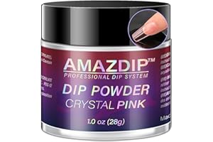 Clear Pink Nail Dip Powder 1oz, AMAZDIP Pro Dipping Nail System for Salon/DIY at Home, D1002
